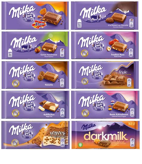 Buy Milka Chocolate Assortment Variety Pack of 10 Full Size Bars ...