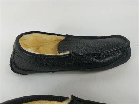 Rare: Cloud Nine Slippers Mens 10 Black Sheepskin Lea… - Gem