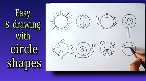 Circle shape drawing /Easy shapes drawing / Drawing with shapes ...