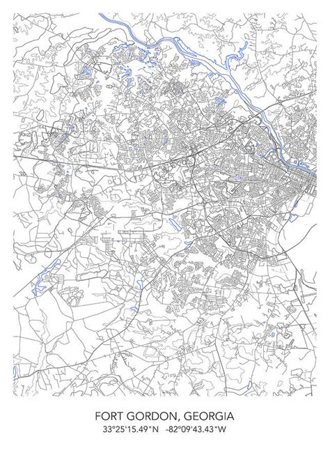 FORT GORDON map Digital Art by Dennson Creative - Fine Art America