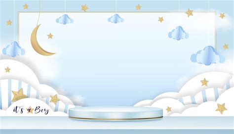 Baby Boy Shower Background Clipart Blue