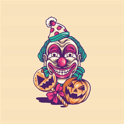 Halloween Clown Illustration 8296751 Vector Art at Vecteezy