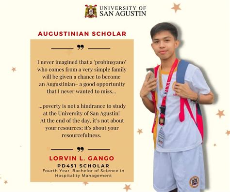 SanAgStory from an Augustinian Scholar - UNIVERSITY OF SAN AGUSTIN