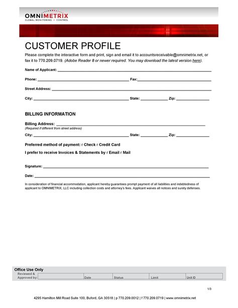 Customer Profile Template Excel