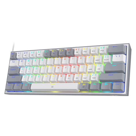 Fizz K617 - 60% Wired Mechanical Keyboard White and Grey (Red Switches ...