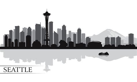 Seattle City Skyline Silhouette