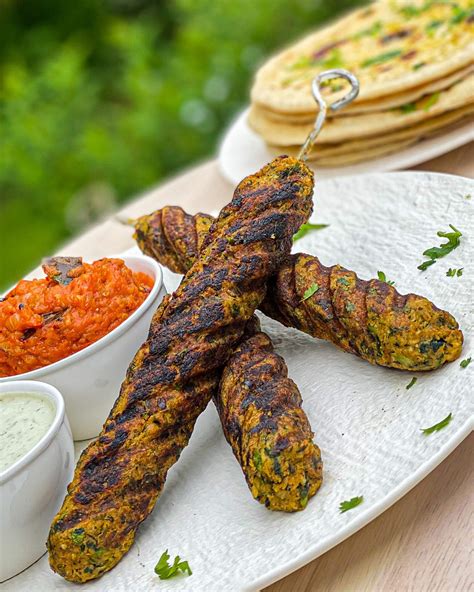 Vegetarian Seekh Kebabs With Spicy Tomato Chutney - Zars Kitchen