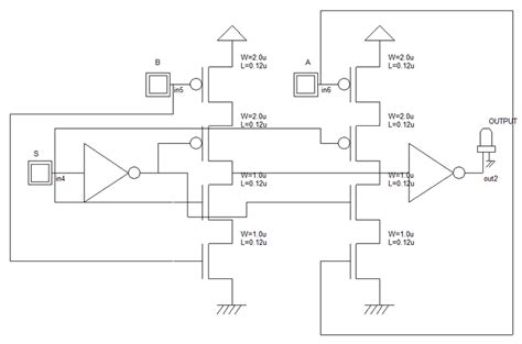 Schematic of 2:1 MUX using CMOS Logic in DSCH2 | Download Scientific ...