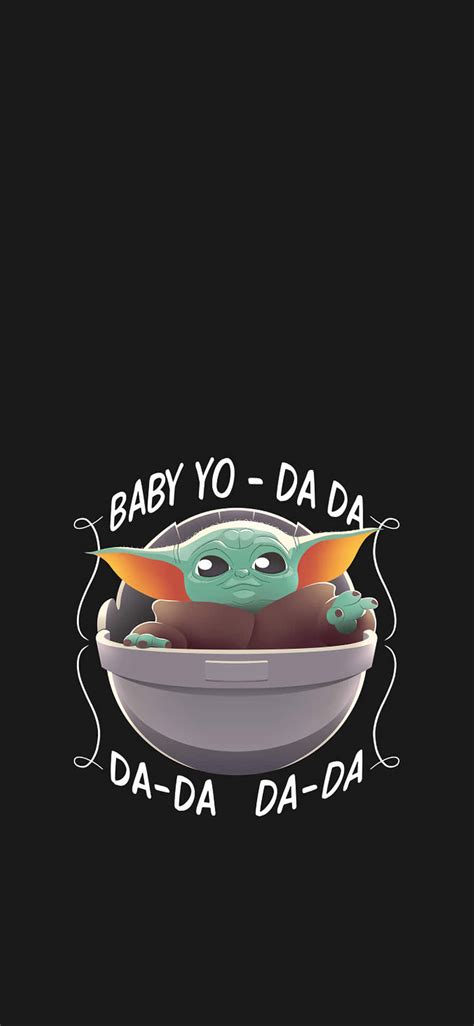 Download Funny Baby Yoda Cartoon Wallpaper | Wallpapers.com