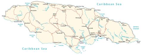 Map of Jamaica - Cities and Roads - GIS Geography