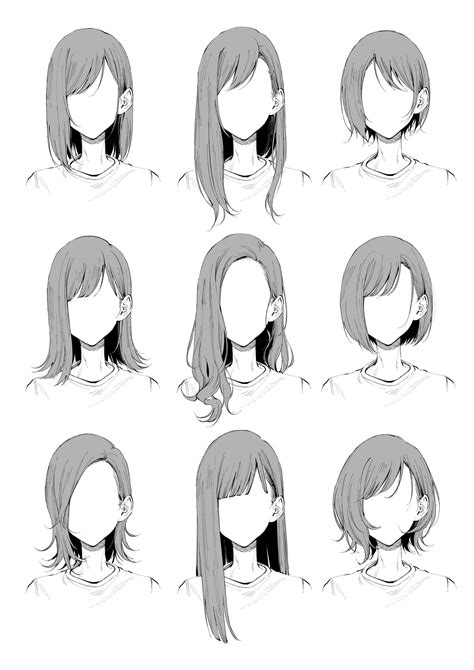 Pin di お絵描きの資料 | Cara menggambar rambut, Cara menggambar, Sketsa