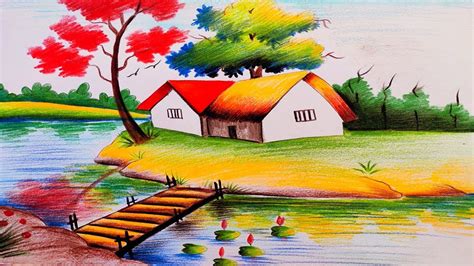 Easy Landscape Color Pencil Drawing – Warehouse of Ideas