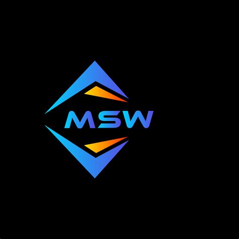 diseño de logotipo de tecnología abstracta msw sobre fondo negro ...