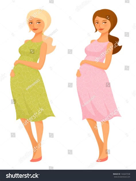 Cute Cartoon Illustration Of A Beautiful Pregnant Woman 59675 | The ...