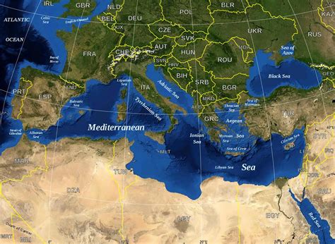 Mediterranean Sea Political Map • Mapsof.net