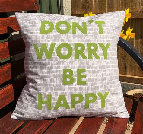 Don't Worry Be Happy Cushion Cover lyrics inspired | Etsy