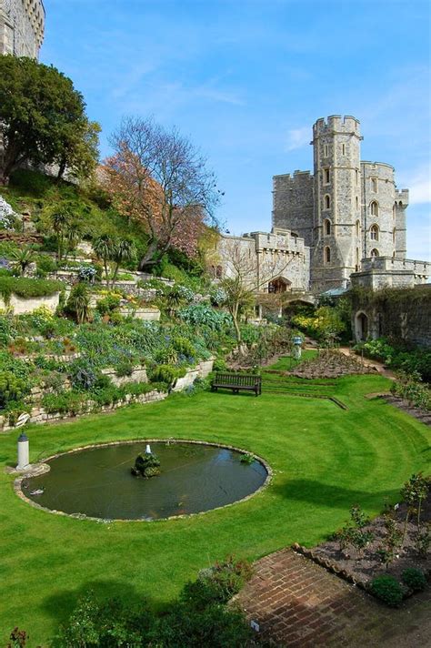 Gardens at Windsor Castle, England Stock Photo - Image of castle, grass ...