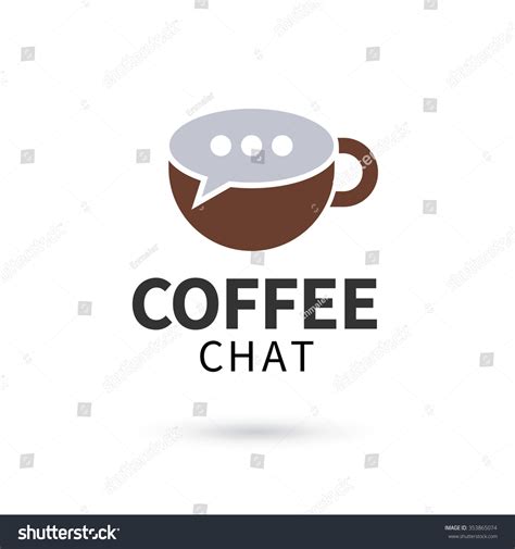 Coffee Chat Logo. Sign In Form Of Cup And Bubble Speech 스톡 벡터 일러스트레이션 ...