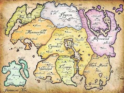 The Elder Scrolls: Tamriel Map | Elder scrolls lore, Elder scrolls map ...