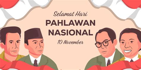 selamat hari pahlawan nasional indonesia banner illustration 12147457 ...