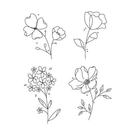 Free Vector | Hand drawn simple flower outline