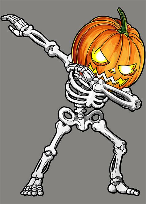 Halloween Boys Dabbing Skeleton Scary Pumpkin Jack O Lantern-Sgtyl ...