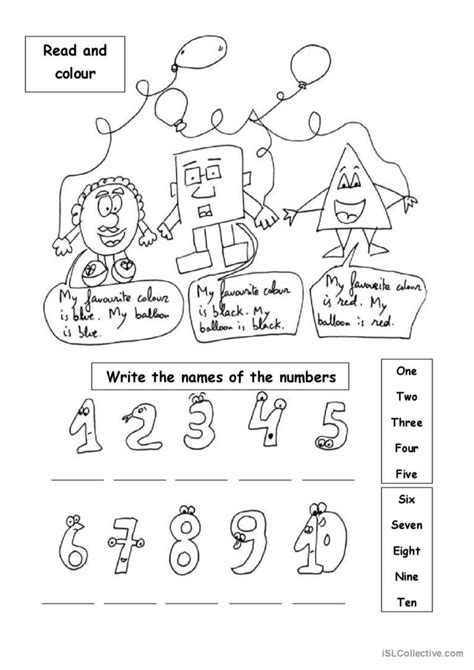 Colors and numbers activities: English ESL worksheets pdf & doc