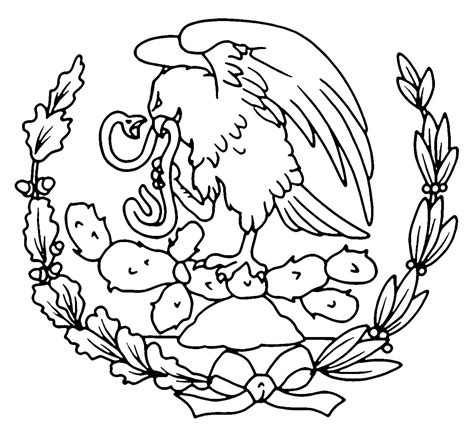 Dibujos de Escudo de México para Colorear - Dibujos-Online.Com