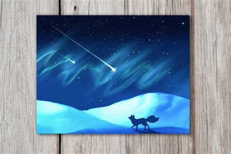 Fox Painting Snow Wall Art Fox Silhouette Painting Fox Wall Art Animal ...