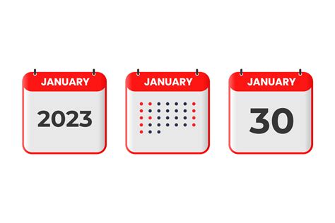 January 30 calendar design icon. 2023 calendar schedule, appointment ...