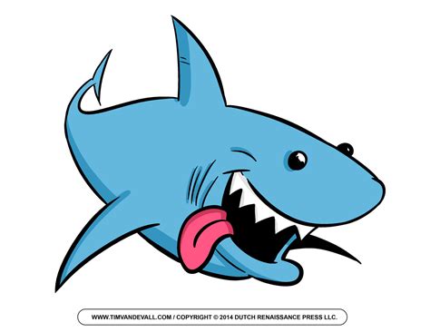 Free Cartoon Shark Clipart, Shark Outline and Shark Silhouette