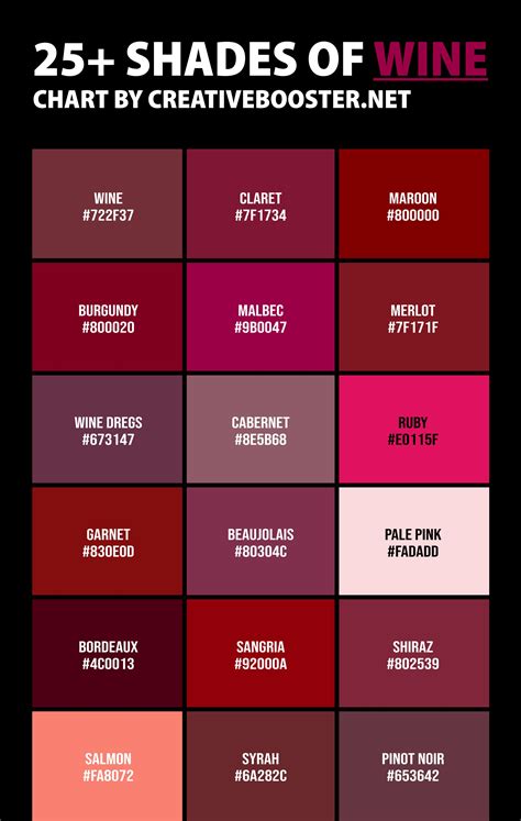 25+ Shades of Wine Color - Names, HEX, RGB & CMYK Codes