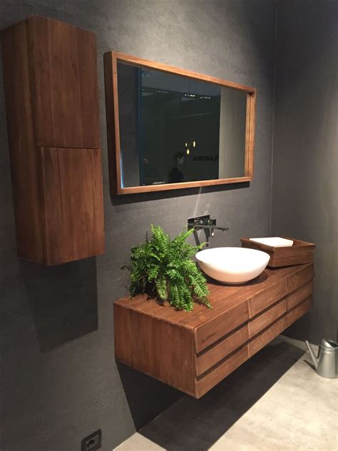 Floating wood vanity with a mid century flair - Homedit