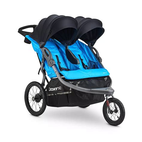 Joovy Zoom X2 Twin Double Jogging Stroller, Blue - Walmart.com ...