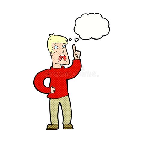 Cartoon Man with Complaint with Thought Bubble Stock Illustration ...