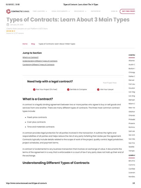 Types of Contracts - Learn About The 14 Types | PDF