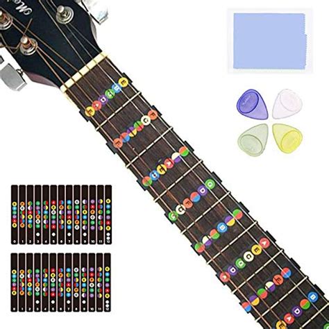 Buy 2 Sheets Guitar Fretboard Stickers, Learn Guitar Tabs,Pefect For ...