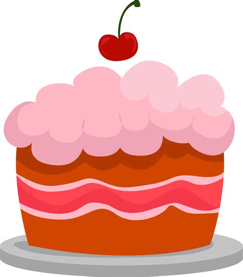 Pink cake, illustration, vector on white background 13825534 Vector Art ...