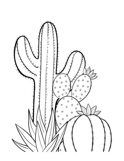 110 PRINTABLE Cactus Coloring Pages - Etsy