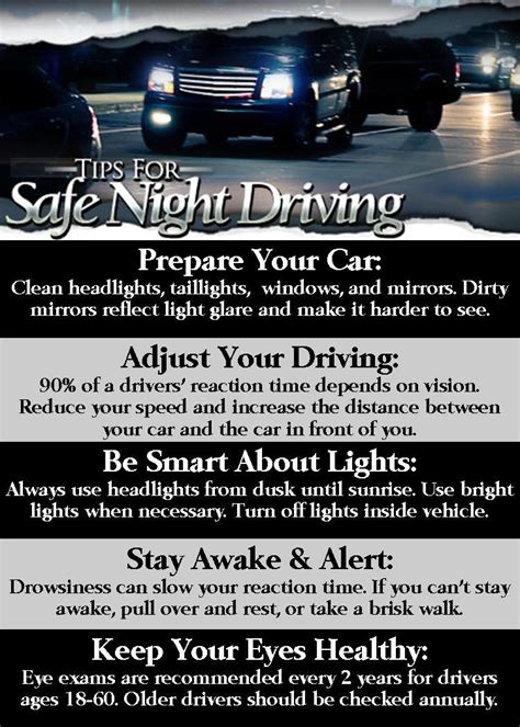 Tips For Safe Night Driving #safetytips #caraccidentlawyer Driving Tips ...