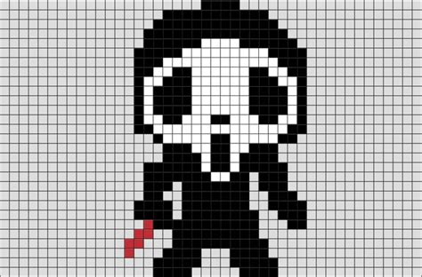 Ghostface Pixel Art | Pixel art pattern, Pixel art, Halloween cross ...