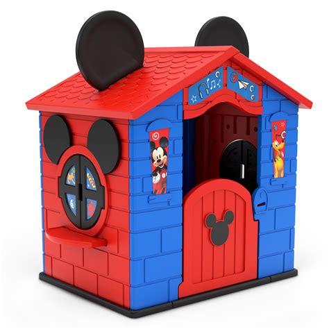 Disney Mickey Mouse Plastic Indoor,Outdoor Playhouse with Easy Assembly ...