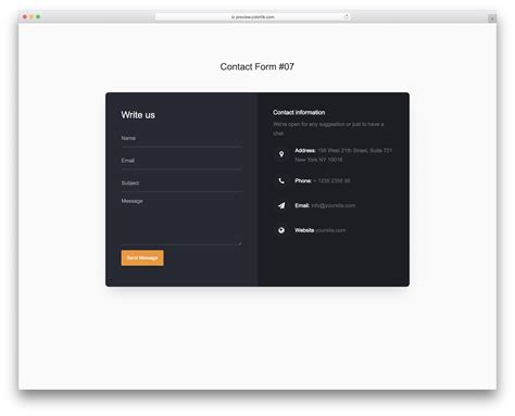 Contact Form V07 - Free Dark Contact Form Template 2024 - Colorlib