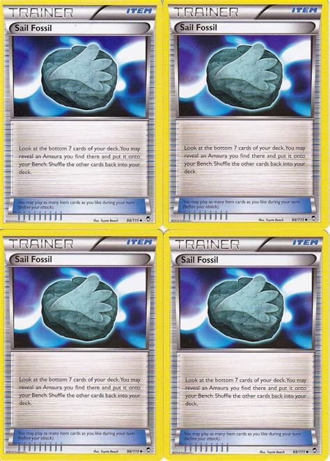 Amazon.com: Pokemon x4 Sail Fossil (XY Furious Fists #98/111) Card ...