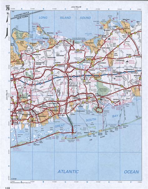 Map of Suffolk County, New York state