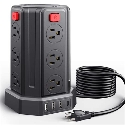 Buy Power Strip Surge Protector, 10 Ft Extension Cord with 12 AC ...