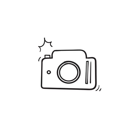 hand drawn camera icon illustration with doodle style vector 4473386 ...