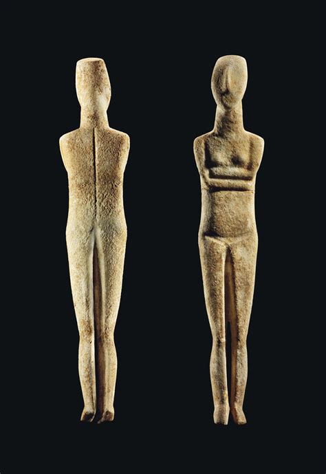 A CYCLADIC MARBLE FEMALE FIGURE , KAPSALA VARIETY, EARLY CYCLADIC II ...