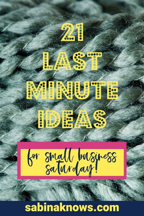 (As Seen on NBC News) 21 Last-Minute Ideas for Small Business Saturday ...