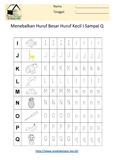 Menebalkan Huruf Besar dan Huruf Kecil I Sampai Q